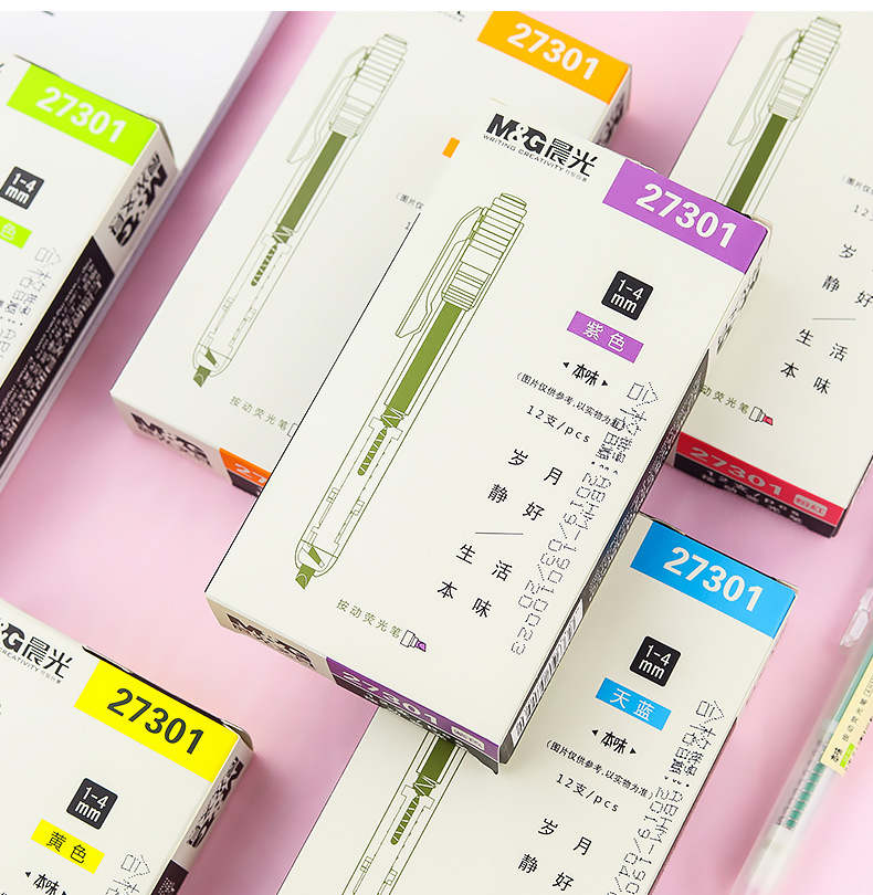 Wholesale of large-capacity color-press highlighters for students, 6-color outline pens for rough marking of key points pic 14
