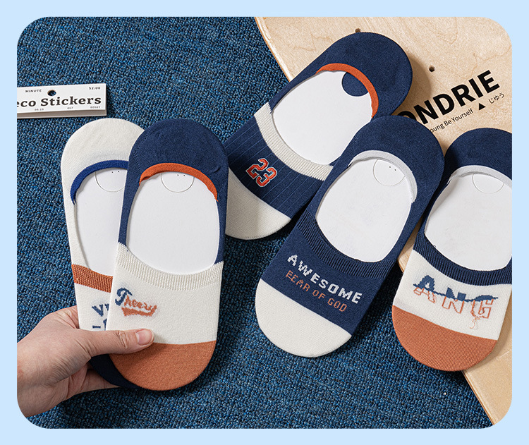 Wholesale of 2023 new invisible sock alphanumeric fashion trend cotton comfortable and breathable short boat socks for men and women pic 15