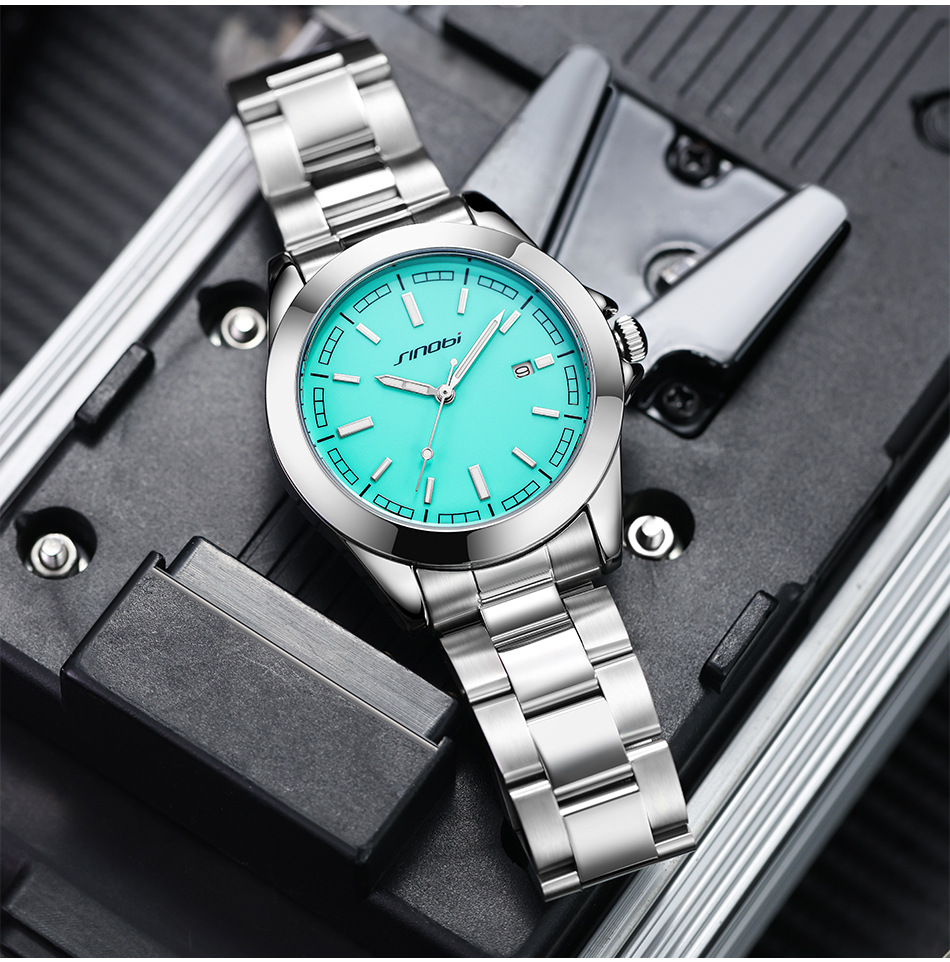 Sinobi男款手表男防水高级感商务石英表男表实心钢带男士广州腕表详情14