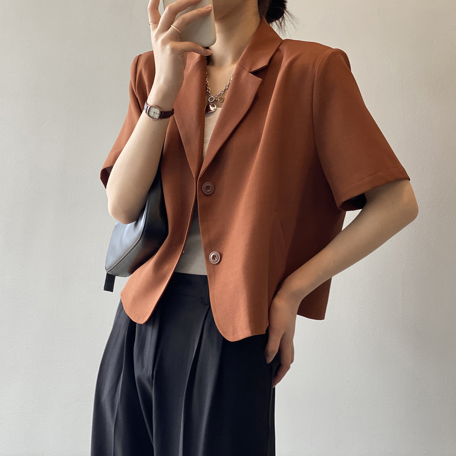 Yanshuang Solid Color short-sleeved blazer for women 2022 Summer New Korean Style loose and elegant short jacket 80158 pic 22