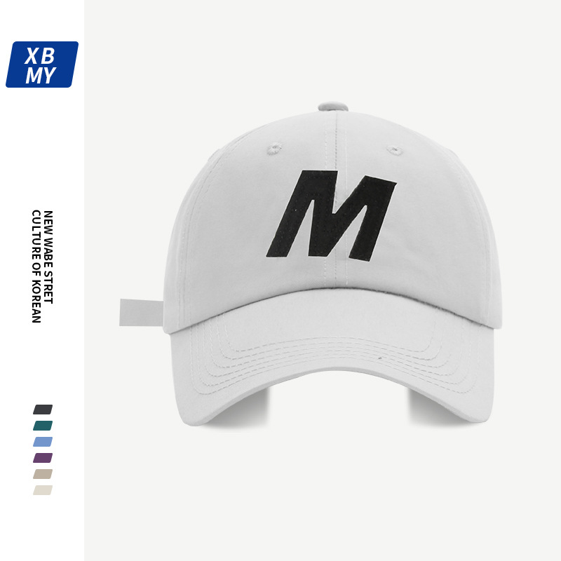 Coreano casual alfabetico M gorra de béisbol para hombres y mujeres casual ins maré versátil cara pequeña tapa suave sombrero de lengua de estudiante día pic 15