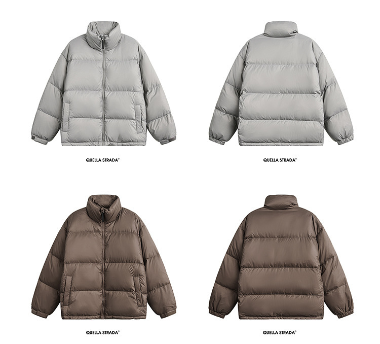 2024新款日系简约三防纯色羽绒服男女90白鸭绒外套冬季加厚羽绒服详情7