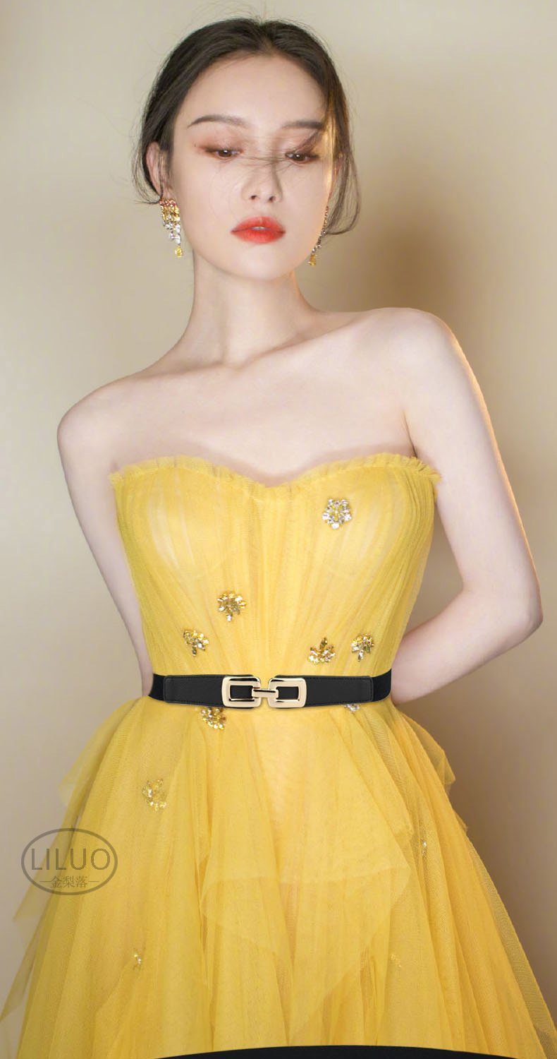 正方扣头窄款腰带女装饰配裙子腰封松紧弹力细皮带百搭简单裤带夏详情3