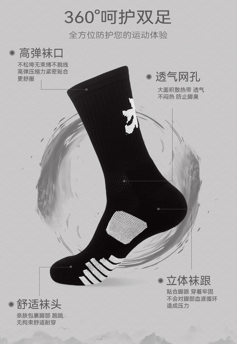 Summer city basketball socks for men, text socks, practical towel soles, sports socks, mid-calf socks for men in provinces, wholesale pic 24