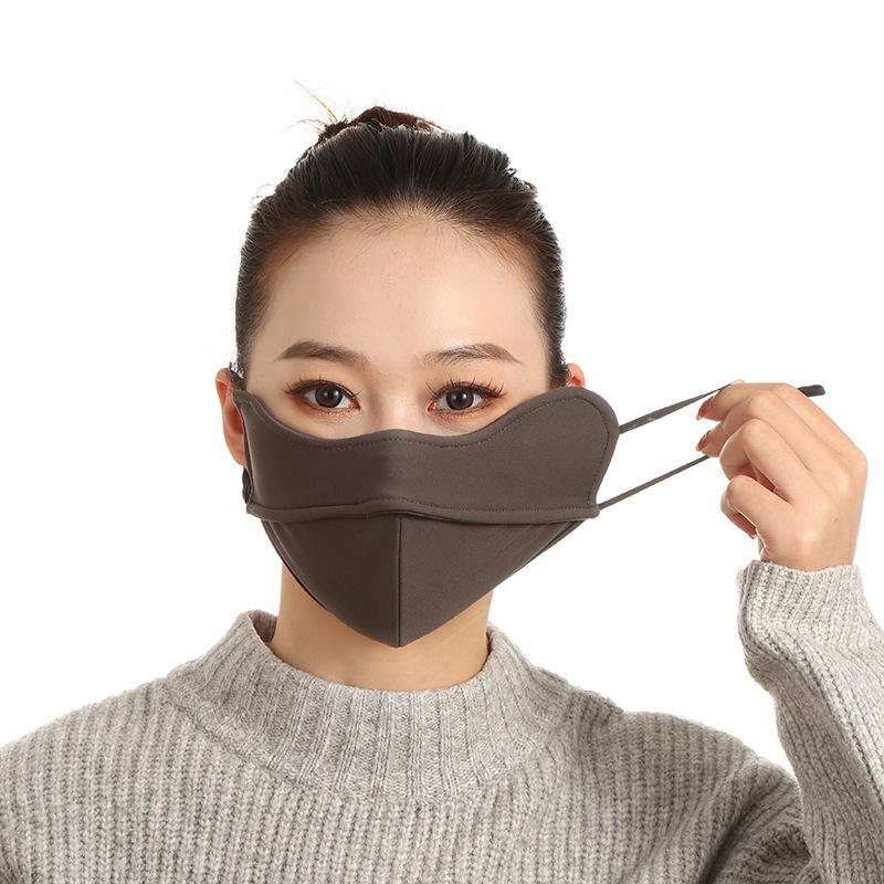 新款5D立体鱼骨口罩男女秋冬加绒加厚保暖防风抗寒口罩立体显脸小详情5