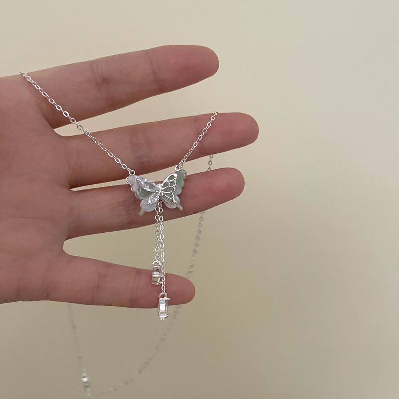 超仙少女蝴蝶流苏锆石项链女小众设计感轻奢时尚百搭锁骨链配饰详情20