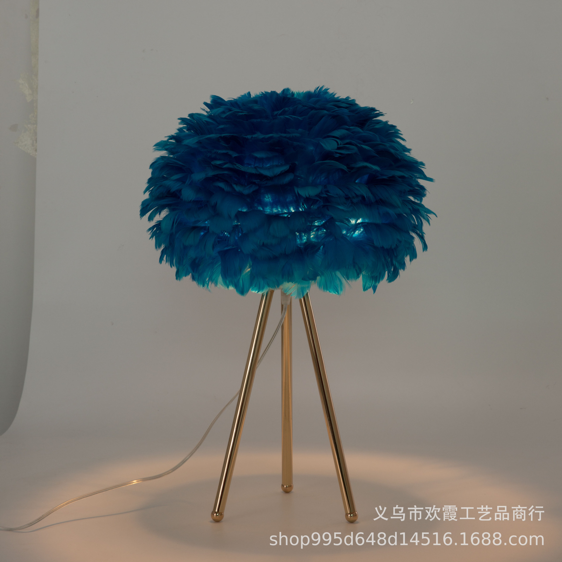 Feather table lamp, Nordic living room, bedroom, ins girl, princess room, warm and romantic, popular bedside standing table lamp pic 8