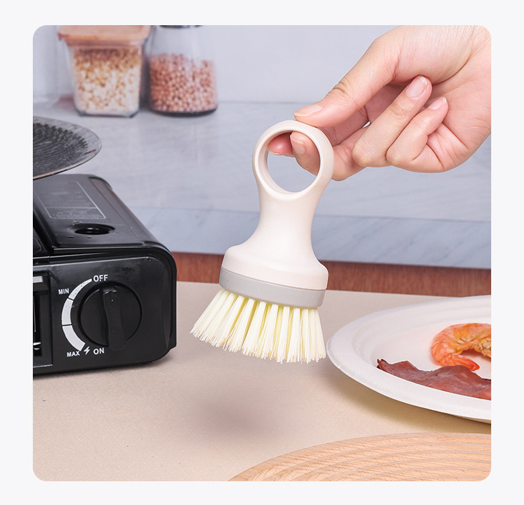 Japanese-style round-head flexible pot brush, round-head vegetable and fruit brush for removing mud, cleaning brush for removing dirt, and wall-mounted dishwashing brush pic 7