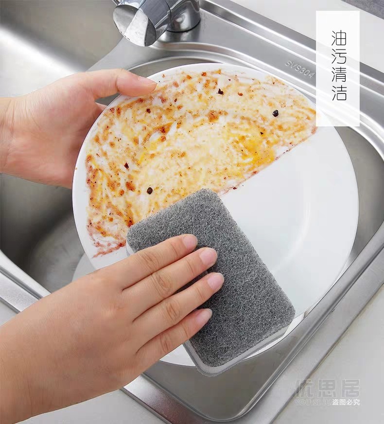 Three-layer sponge scouring pads for household cleaning, including double-sided sponge for scrubbing POTS, washing dishes, and cleaning the kitchen, are in stock from the manufacturer pic 23