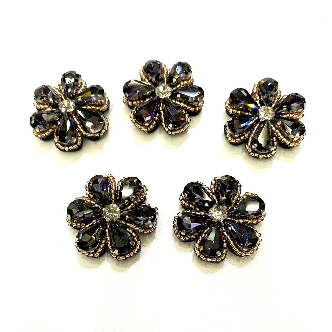 原创设计水晶小花配件手工串珠小花配件头饰发饰鞋帽服饰辅料配件详情7