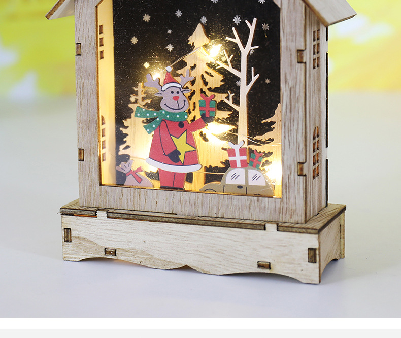 Cross-border new Christmas decorations: Glowing log cabin, Christmas house, creative Christmas gifts, tabletop ornaments pic 10