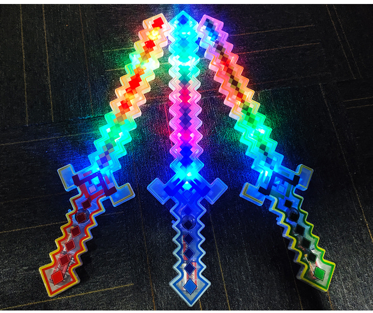 跨境热销马赛克剑我的世界声光格子剑水晶刀剑音乐刀剑激光剑批发详情13