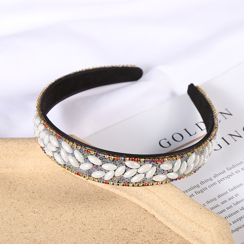 韩版珍珠头箍女士发箍拼接头饰民族风情宽边压发圈百搭发饰多样款式详情20