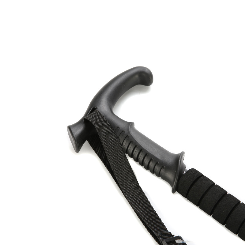 Three-section telescopic straight handle curved handle high-strength aluminum alloy outdoor hiking poles, walking sticks and walking crutches pic 12