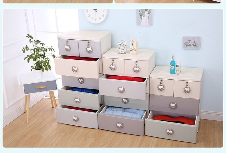 Wholesale of baby and children's storage cabinets and wardrobes, five-drawer cabinet manufacturers, thickened drawer-type storage cabinets, five-layer baby plastic pic 14