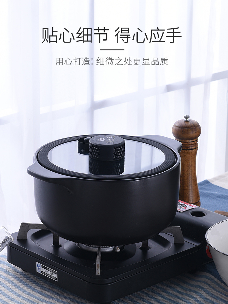 Micro-pressure anti-overflow clay pot, stew pot, household gas cooker, soup pot, ceramic cooker, high-temperature resistant and explosion-proof gas stove, special wholesale pic 10