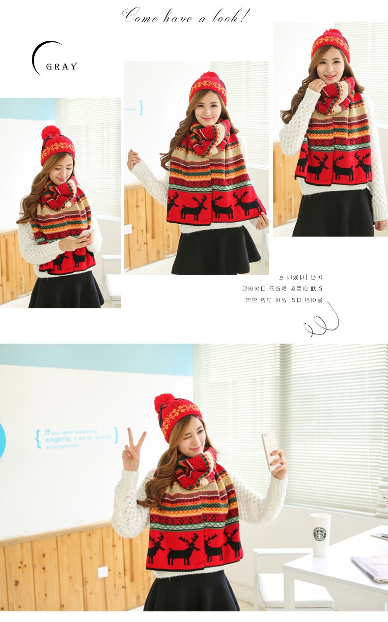 Hat and scarf dual-purpose knitted set, winter outdoor hat set, warm jacquard knitted cap manufacturer wholesale pic 9
