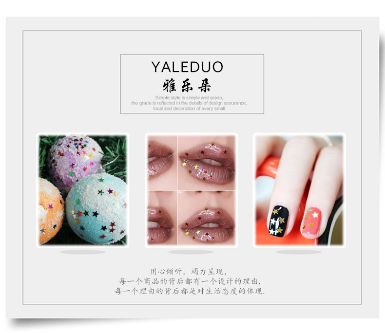 8mm hollowed-out four-corner star gold shiny diy nail art jewelry, eye decoration, Christmas ball handicraft accessories pic 1