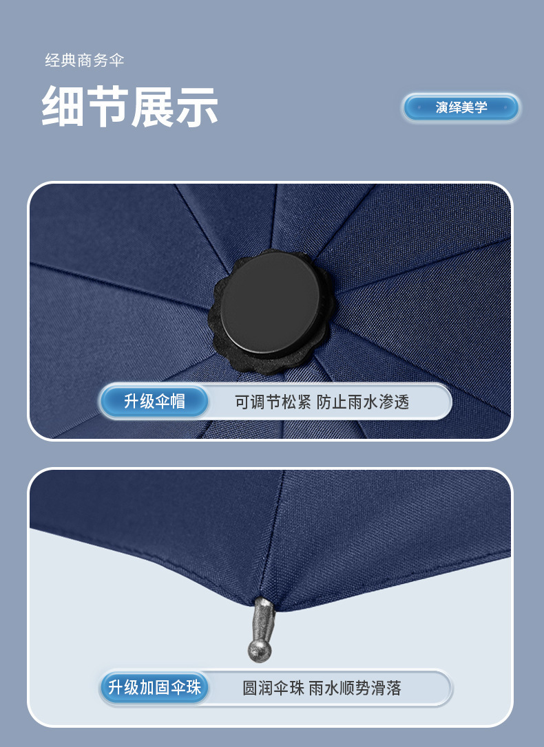 雨享超大3-5人雨伞大号商务男士伞定制批发晴雨伞加厚黑胶折叠伞详情11