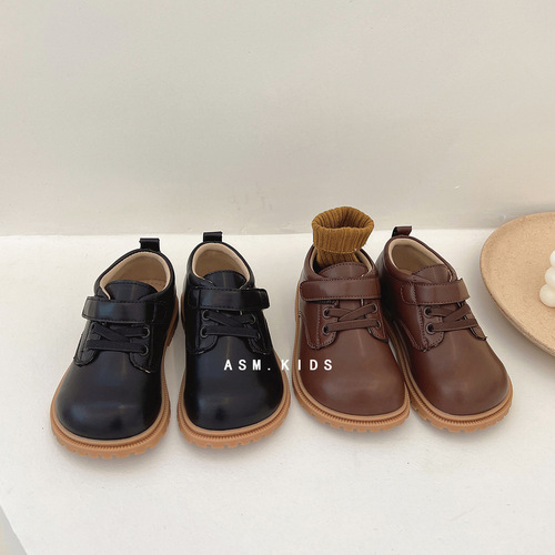 夏萌童鞋2022秋季新款男女童拼色软底板鞋儿童便捷侧魔术贴休闲鞋详情16