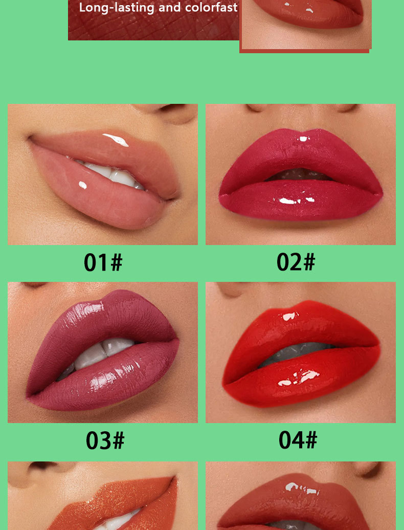 MAXFINE绿色唇釉套装批发唇蜜唇彩口红镜面水雾不粘杯lip gloss专供外贸详情5