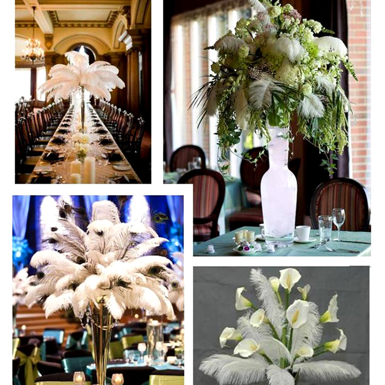 Factory stock: 35-40 cm ostrich feathers for wedding decoration, home decoration, table lamp feathers pic 32