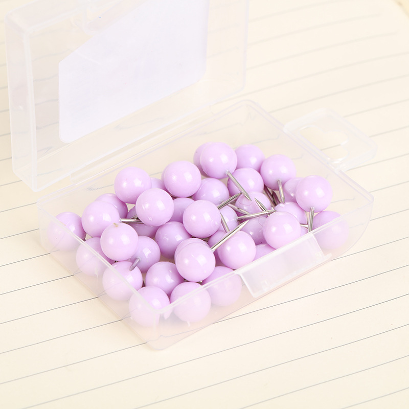 Fresh and colorful round-headed thumbtacks, box set, photo wall posters, wholesale cork nails, fixed earth nails, office supplies pic 2