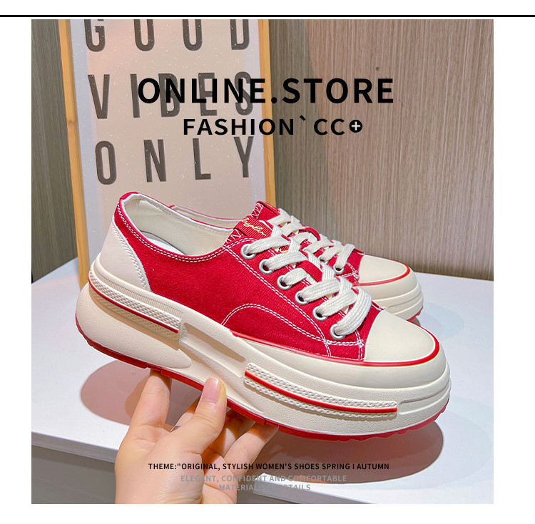 内里头层羊皮帆布鞋2024秋冬新款女士增高厚底鞋女休闲百搭鞋子女详情40