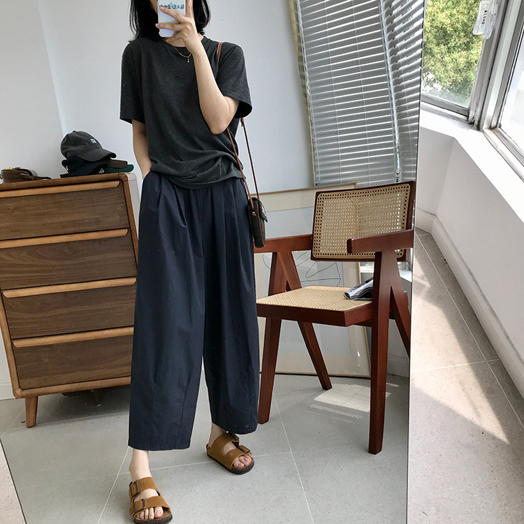 巨百搭轻薄透气酵洗棉小个子奶奶裤九分宽松显瘦休闲裤女夏季薄款详情51
