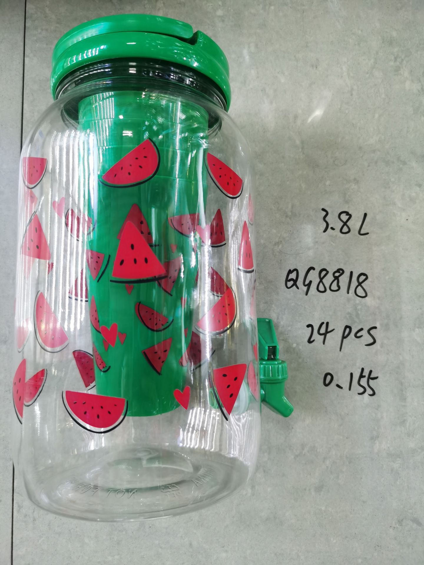 跨境爆款冷水壶套装条纹壶冷水壶塑料酒吧饮料果汁壶透明凉水壶详情5