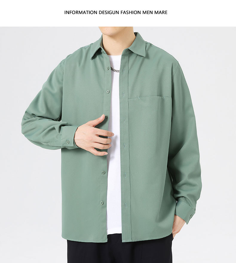 2024 primavera/otoño nuevo manga larga blusa blanca para hombres versión coreana blusa suelta abrigos moda masculina una generación de cabello pic 25