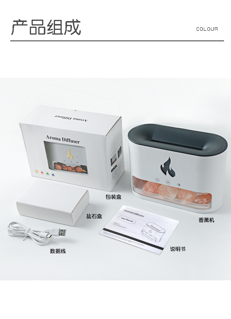 New USB Flame aroma diffuser for home and office use, humidifying aroma diffuser, essential oil simulation, flame rock aroma diffuser pic 19