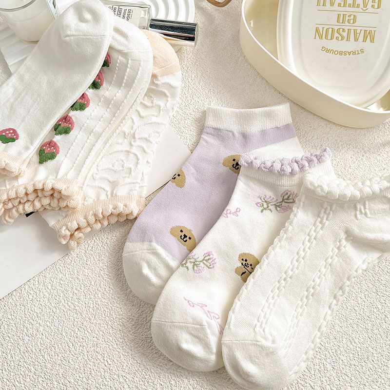 袜子地摊一件代发船袜女春夏花边短袜低腰浅口可爱少女学生袜百搭休闲潮袜一件代发详情15