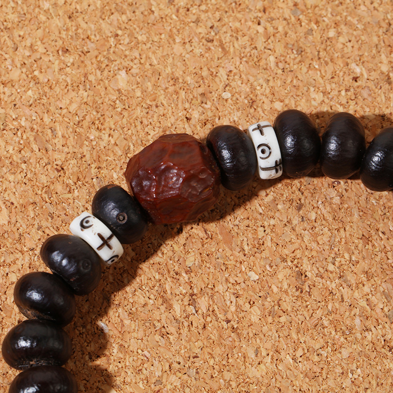 Purple gold bowl Abai prayer beads bracelet, Big Eye Cat single-loop bracelet, purple gold mouse Ebony running ring Buddhist prayer beads and cultural play accessories pic 5