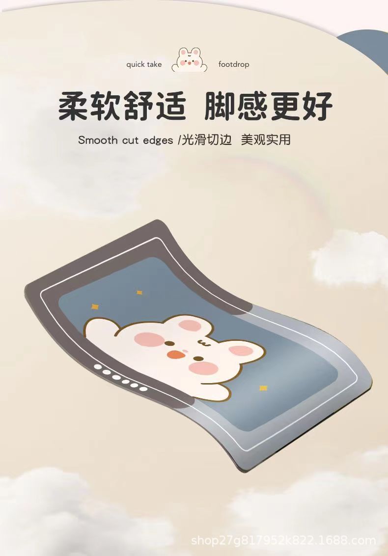 家用卫生间门口耐磨吸水垫卡通萌趣动物硅藻泥地垫厕所浴室防滑垫详情3