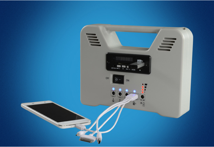 Solar lamp indoor lighting, solar power generation system with radio, mobile phone charging, emergency light pic 12