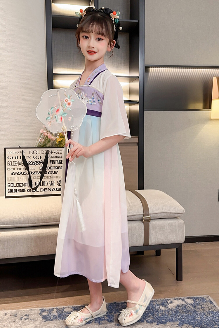 汉服女童春薄款中国风襦裙连衣裙古装超仙春季小女孩儿童唐装批发详情19