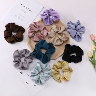 Wholesale French satin large intestine hair band, Korean style ins solid color fabric high-end hair accessory, extra-large pig large intestine hair band pic 4