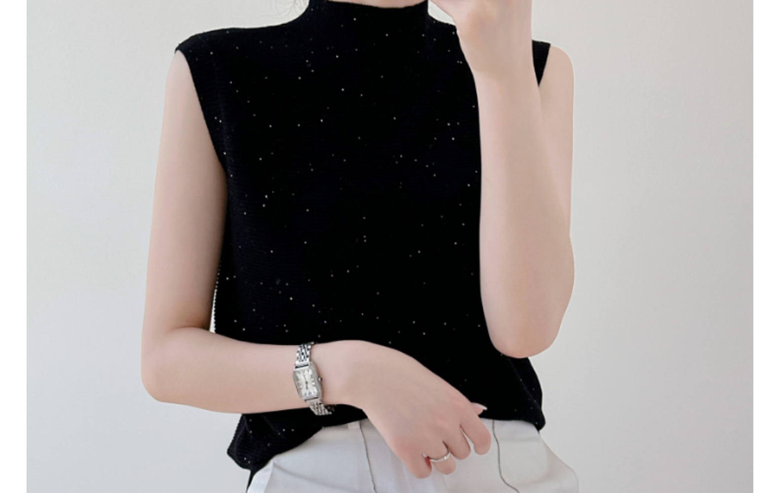 马甲毛衣女装2023年秋季新款无袖背心羊毛衫女士半高领针织衫羊毛详情40