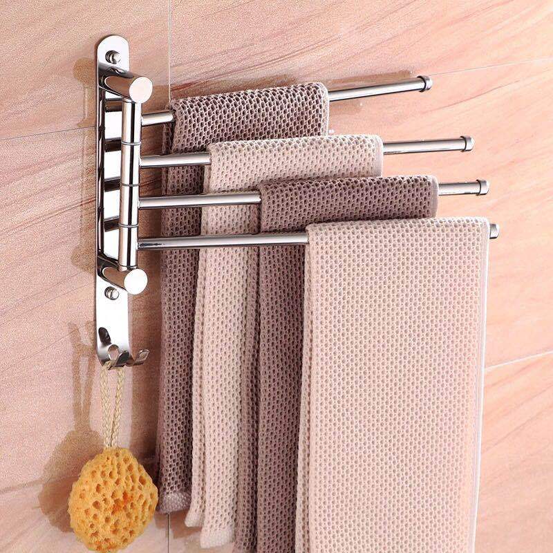 Bathroom towel bar, rotating kitchen hanging bar, 304 towel rack, non-drilling stainless steel bath towel rack, bathroom hanging piece, stainless steel rotating towel bar, kitchen and bathroom supplies, bathroom supplies support drop shipping pic 9