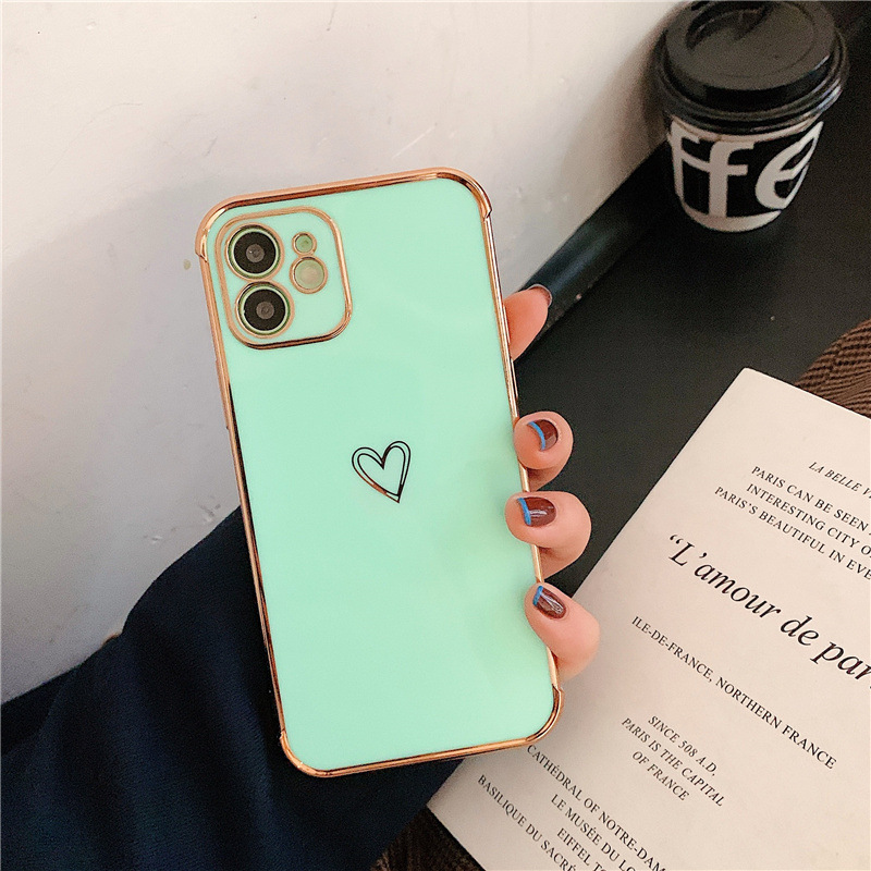 Heart-shaped electroplated phone case for iPhone15Promax and anti-drop laser-engraved protective case for Apple 14Pro pic 8
