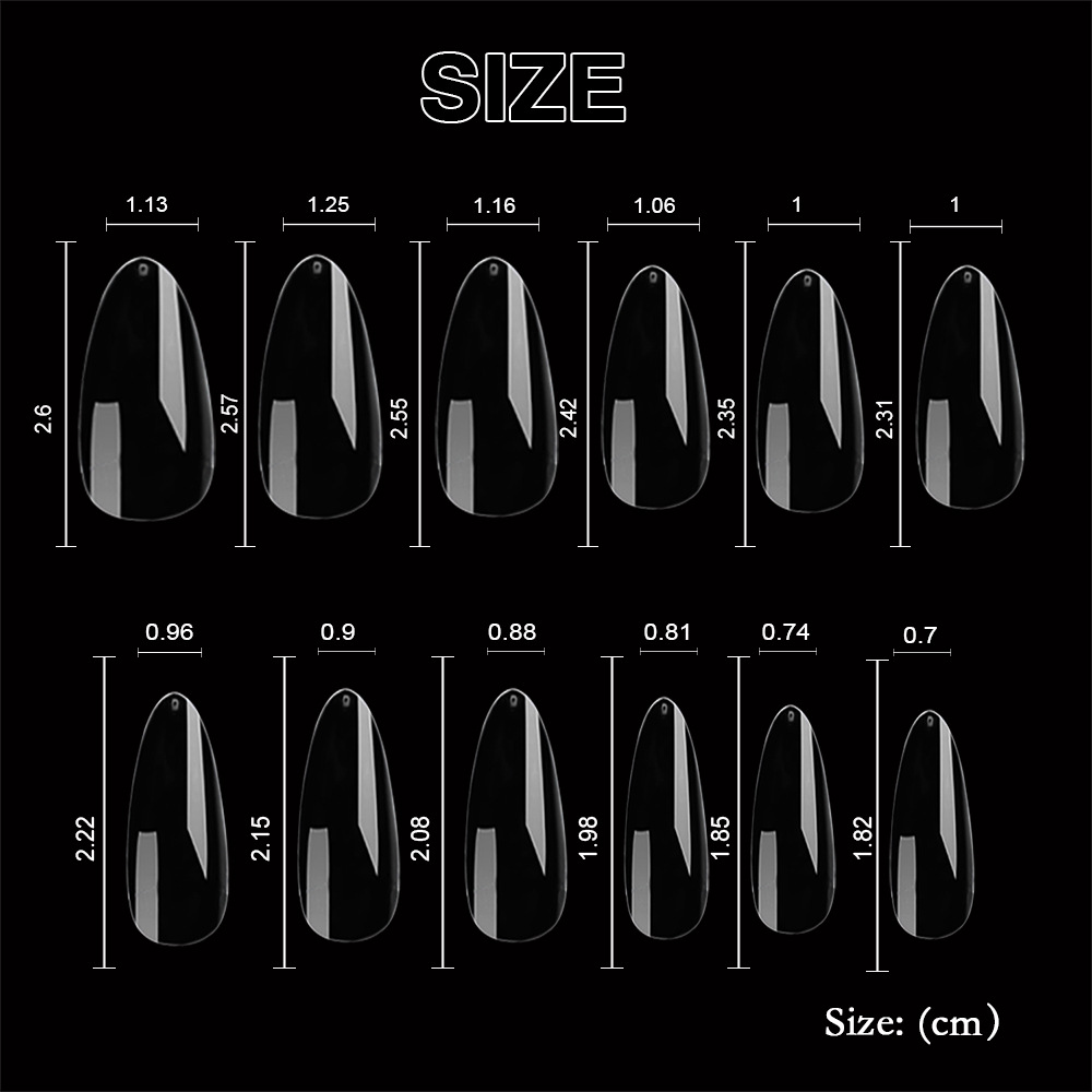 Thin, seamless nail sheets, high-transparency folded, seamless false nails, pointed ballet nails, almond nails, European and American style pic 29