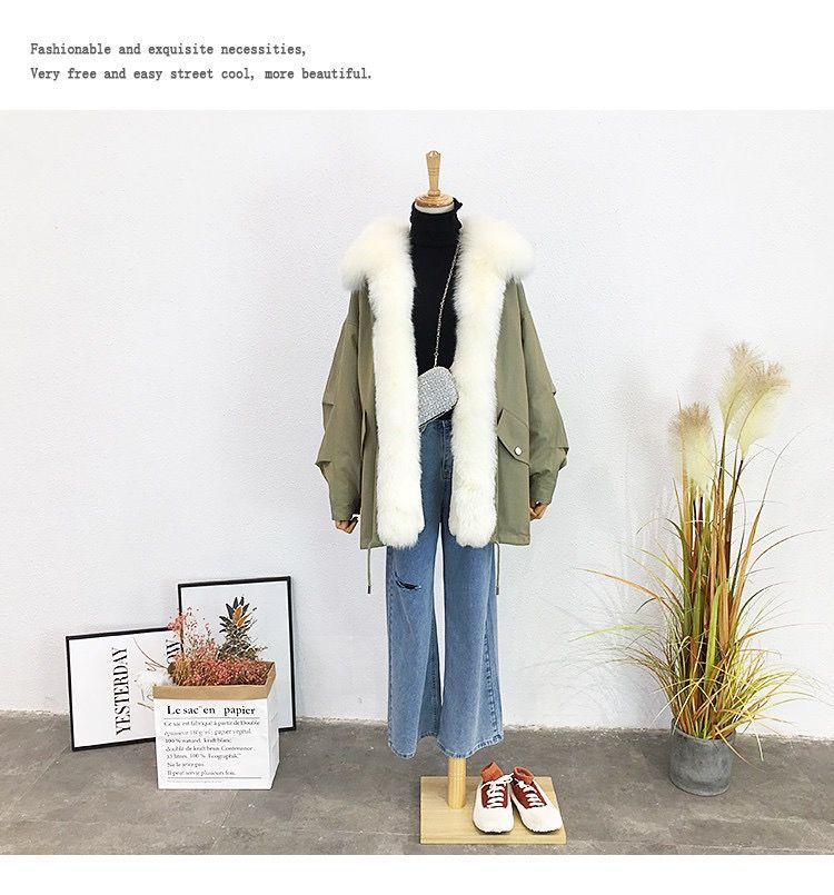 狐狸毛派克服女真毛中长款皮草皮毛一体棉服女2020新款冬季厚外套详情23
