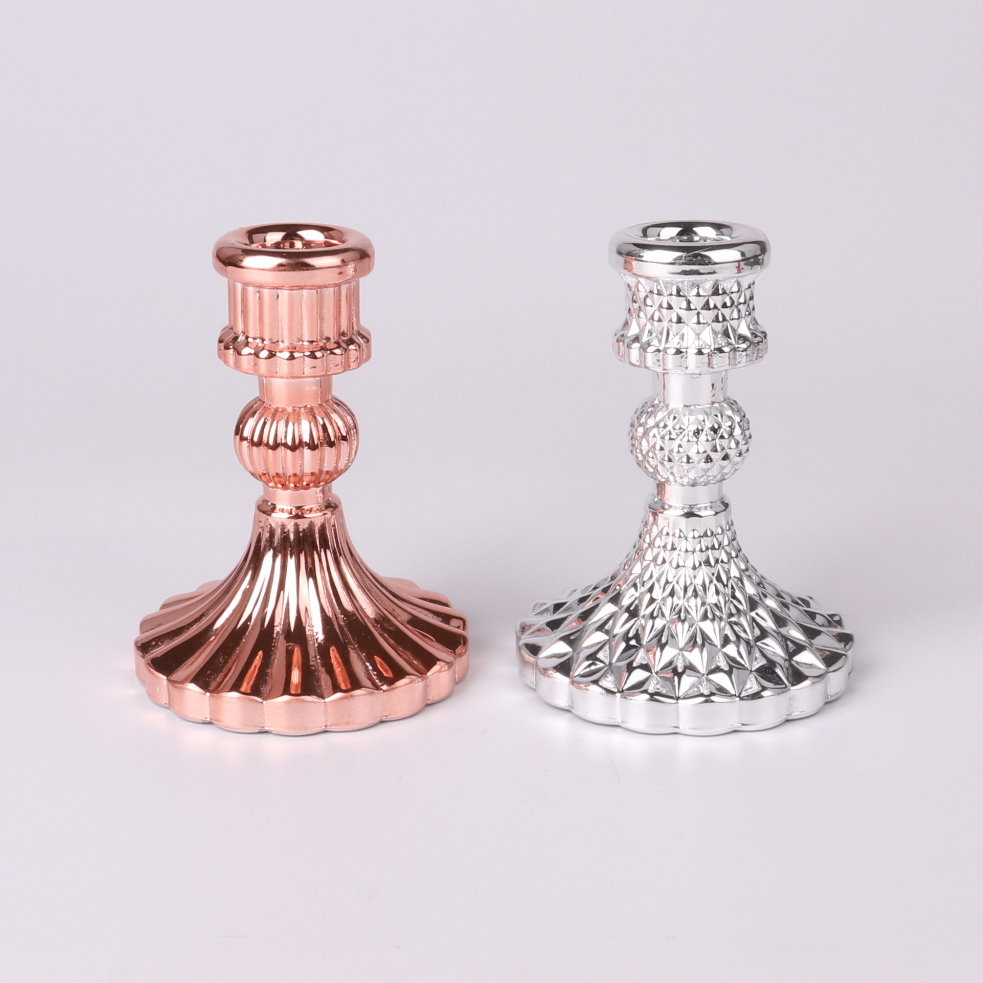 European-style simple ins glass candlestick, household pole wax base, romantic dining table candlestick, creative home decoration pic 12