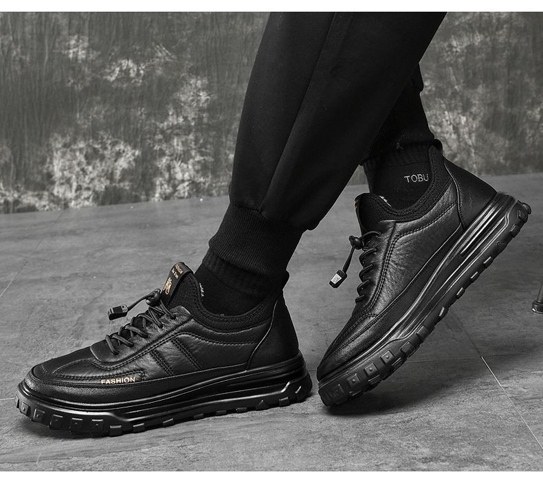 冬季中年男士爸爸鞋加厚加绒保暖高帮棉鞋防滑防水老人休闲鞋厚款详情13