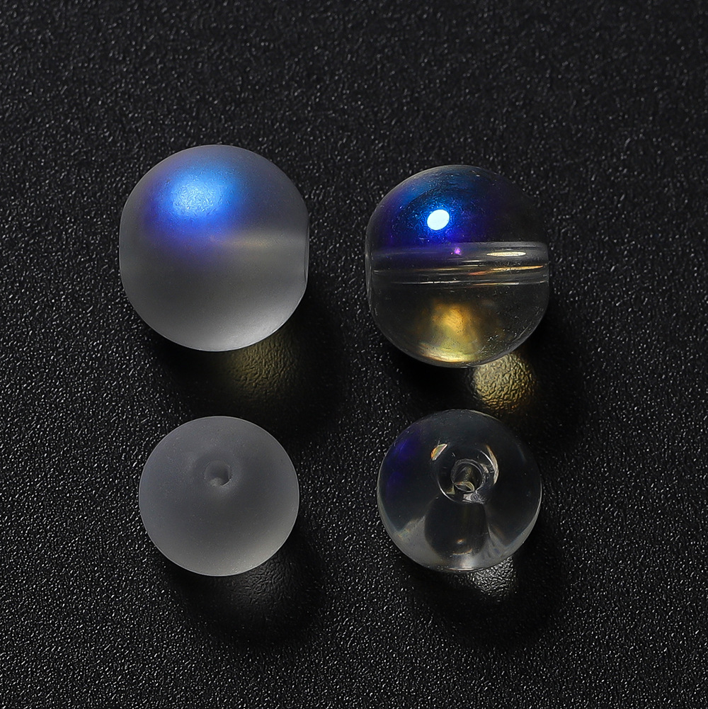 White frosted crystal moonstone, round beads, transparent glass, gradient and dazzling scattered beads, diy bracelet material pic 21