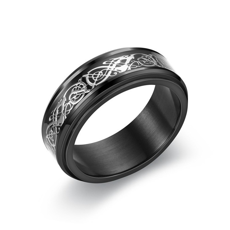Cross-border Amazon bestseller titanium steel rotating ring, star and moon stress-relieving and anti-anxiety ring, European and American accessories/Chinese trend products pic 32