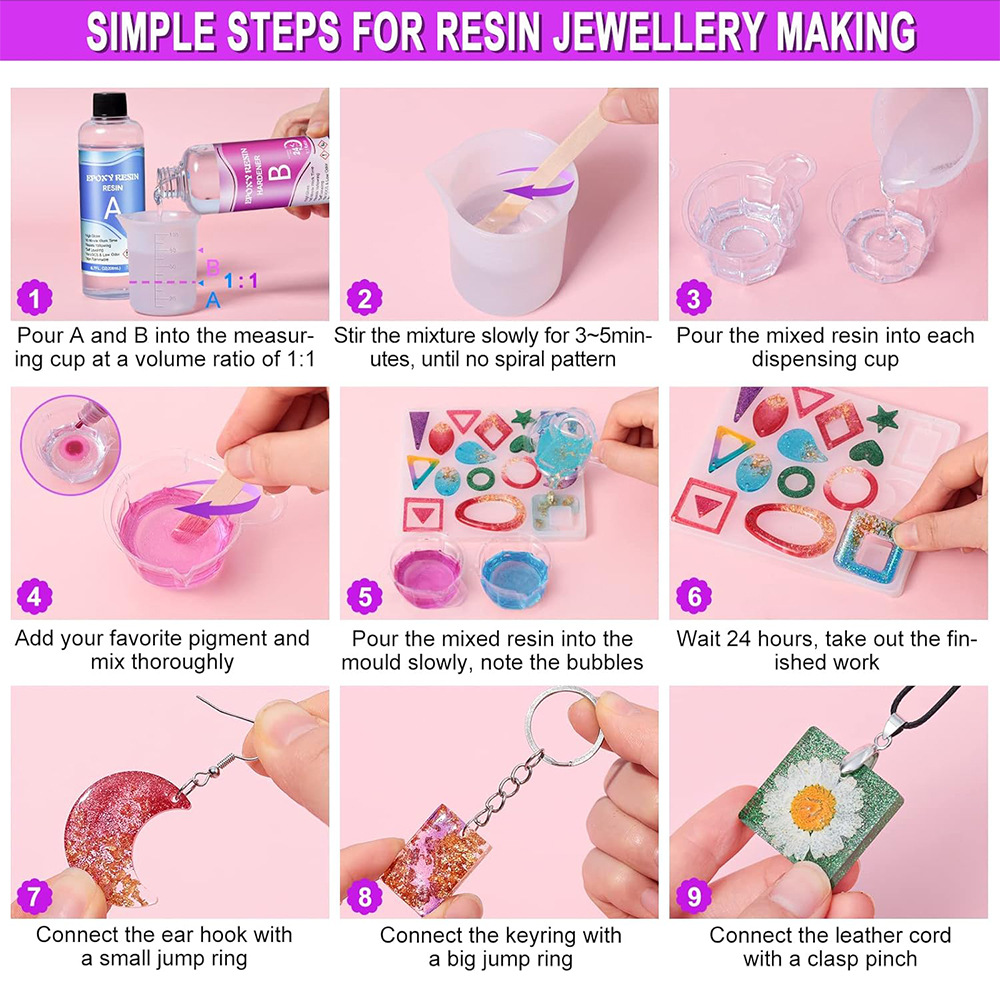 跨境滴胶模具DIY环氧树脂耳环不规则形状耳坠吊坠挂饰硅胶模具详情14