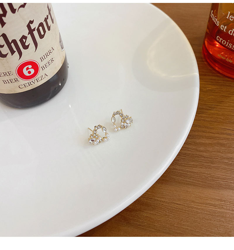 S925银针爱心珍珠耳环女高级感轻奢气质耳钉法式小众爆款耳饰批发详情13