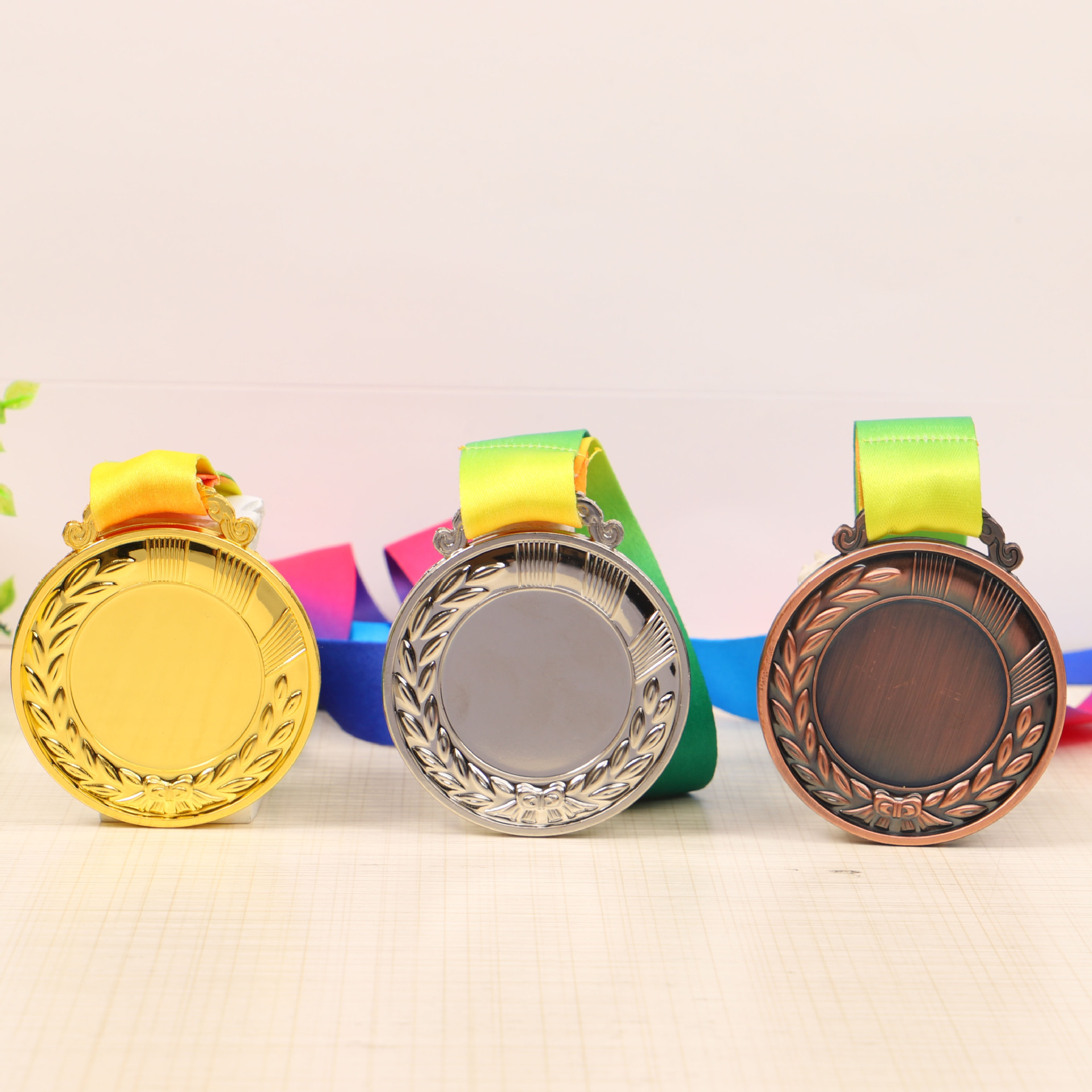Ready-made universal metal MEDALS, marathon race wheat ear MEDALS, customized school sports meeting competition, kindergarten pic 15